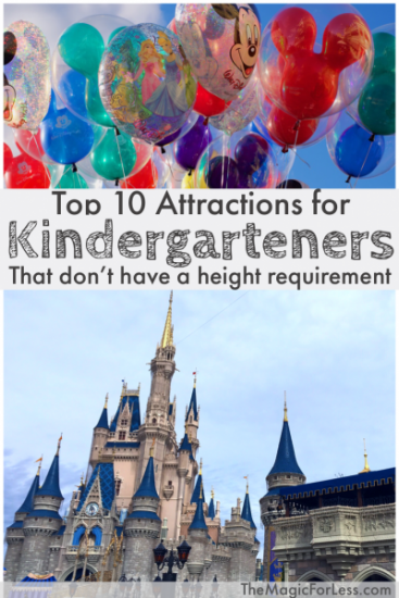 Top 10 Attractions for Kindergarteners without heigh requirements pin Disney Attractions without Height Requirements
