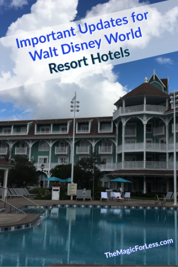 Updates for Walt Disney World Resort Hotels