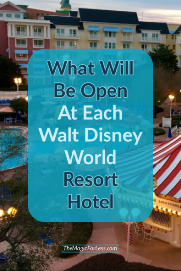 What Will Be Open at Each Disney Resort Hotel