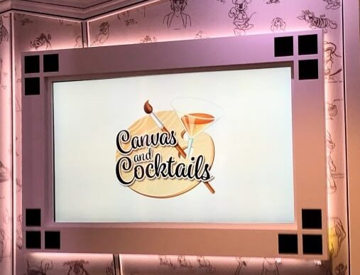 Canvas & Cocktails adult painting class on Disney Cruise Line