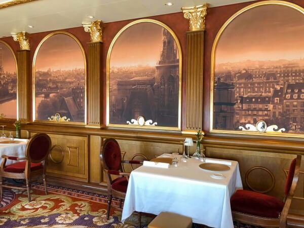 Adult Only Dining. Remy seating area Seating at Remy on the Disney Fantasy and Disney Dream
