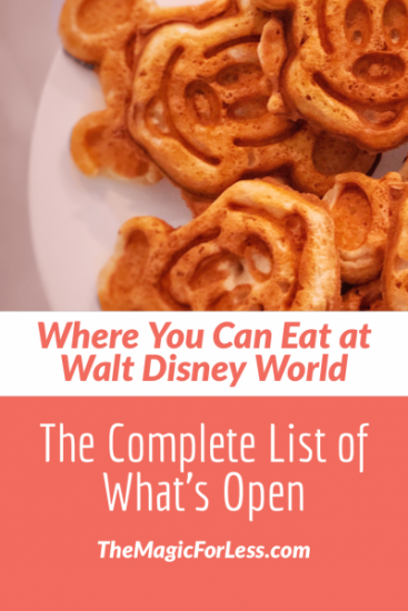 Dining Locations Open at Walt Disney World