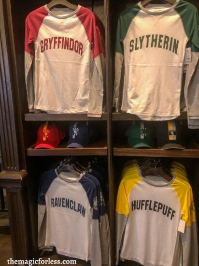 Hogwarts House shirts found in the wizarding world of harry potter