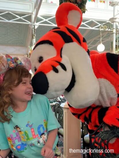 Character dining at Crystal Palace in Disney's Magic Kingdom-Visiting With Tigger