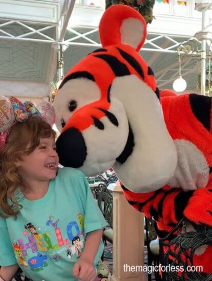 Character dining at Crystal Palace in Disney's Magic Kingdom-Visiting With Tigger