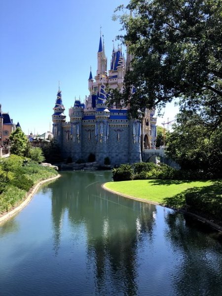 cinderella castle side view water