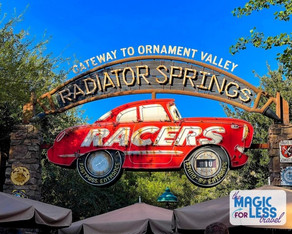 Disneyland Thrill Ride - Radiator Springs Racers Entrance in Carsland at Disney California Adventure Park