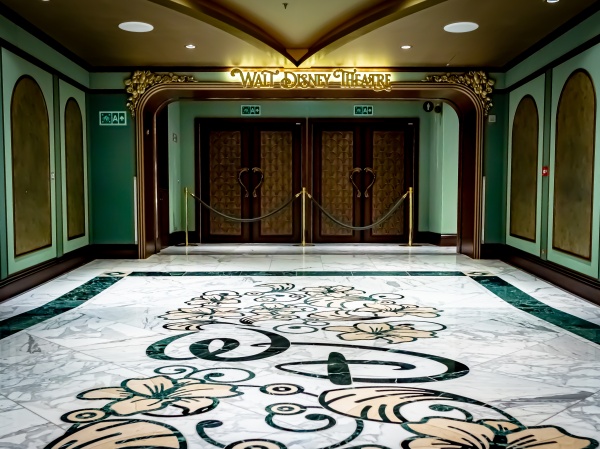 Entrance to the Walt Disney Theatre on the Disney Wish