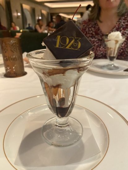 Elegant Sundae after dinner dessert on at 1923 on the Disney WISH