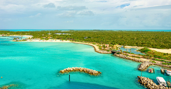 View of Castaway Cay from Disney Cruise Line ship