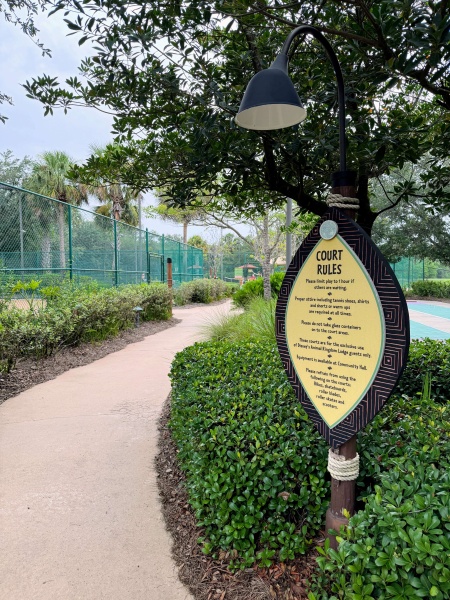 pickleball Walt Disney World Animal Kingdom Lodge tennis court sign