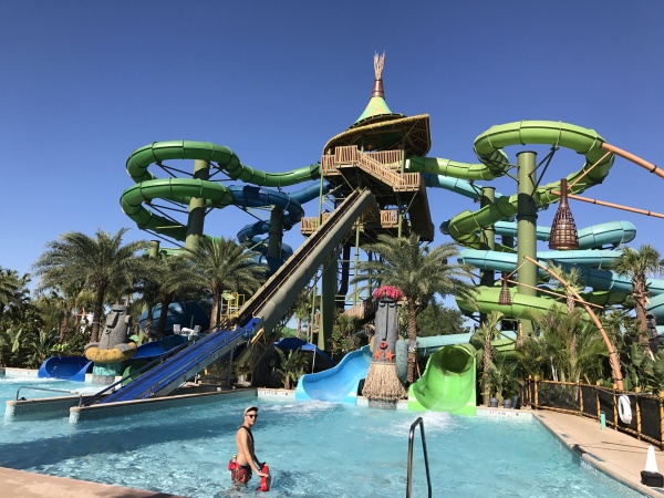 Racing waterslides at Universal's Volcano Bay water park