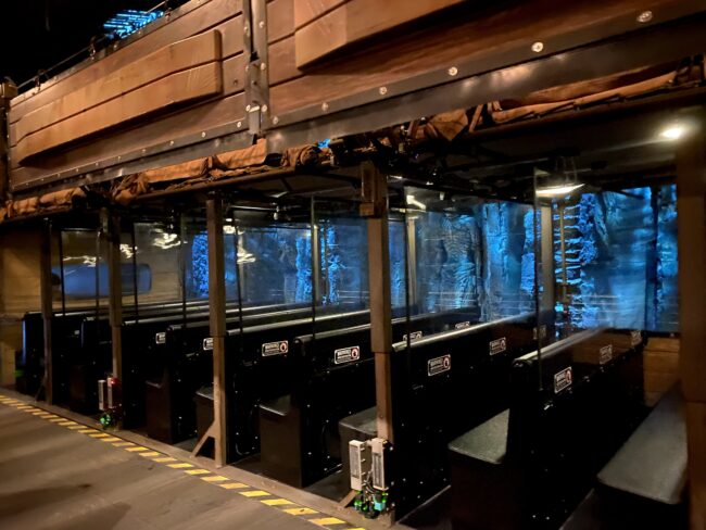 Empty ride vehicle waiting for guests to hop on