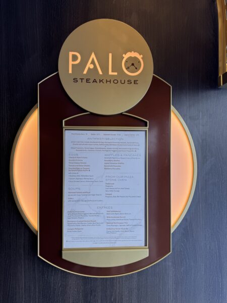 Palo Steakhouse Menu on Disney Cruise Line