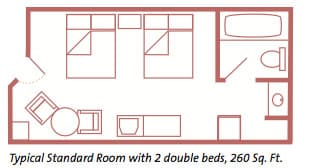 All Star Resort Standard Room Layout