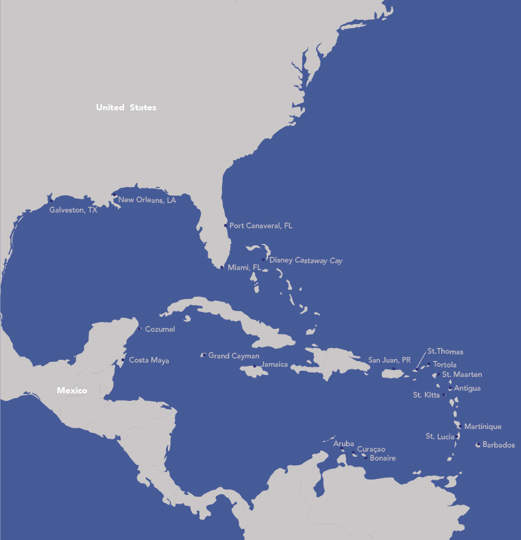 Caribbean Cruise Map jrod 001