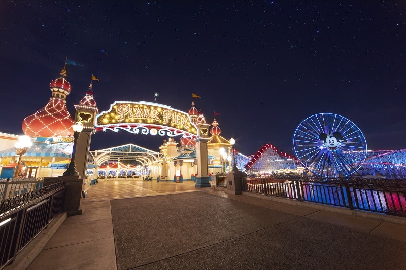 Pixar Pier at Night