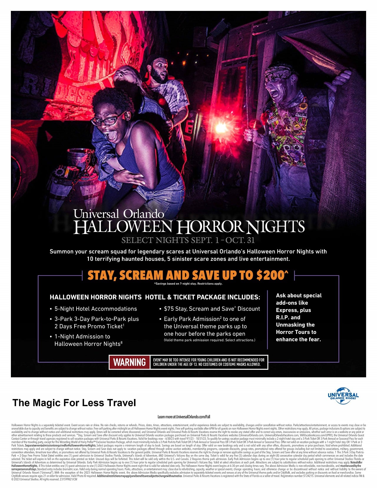Universal Orlando Resort Halloween Horror Nights Hotel & Ticket Package
