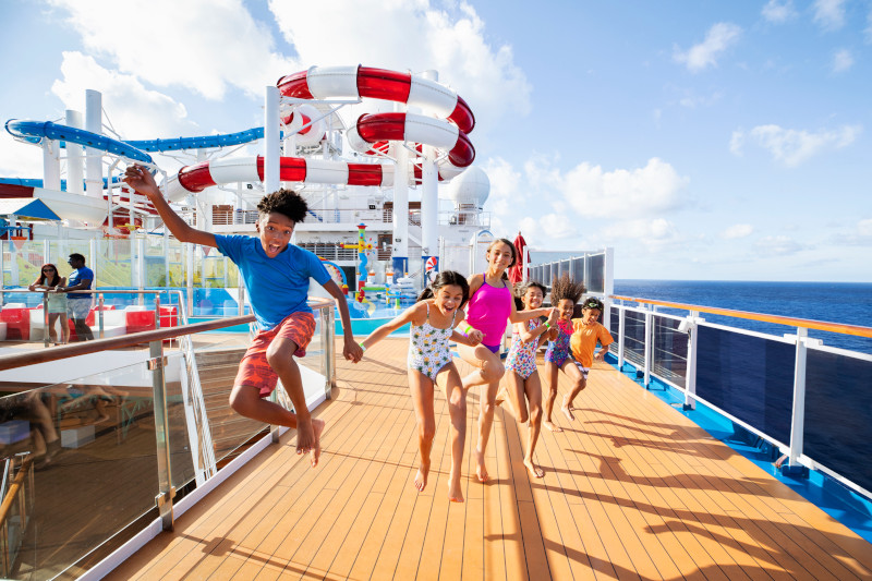 Kids having fun at Carnival Cruise Line's WaterWorks
