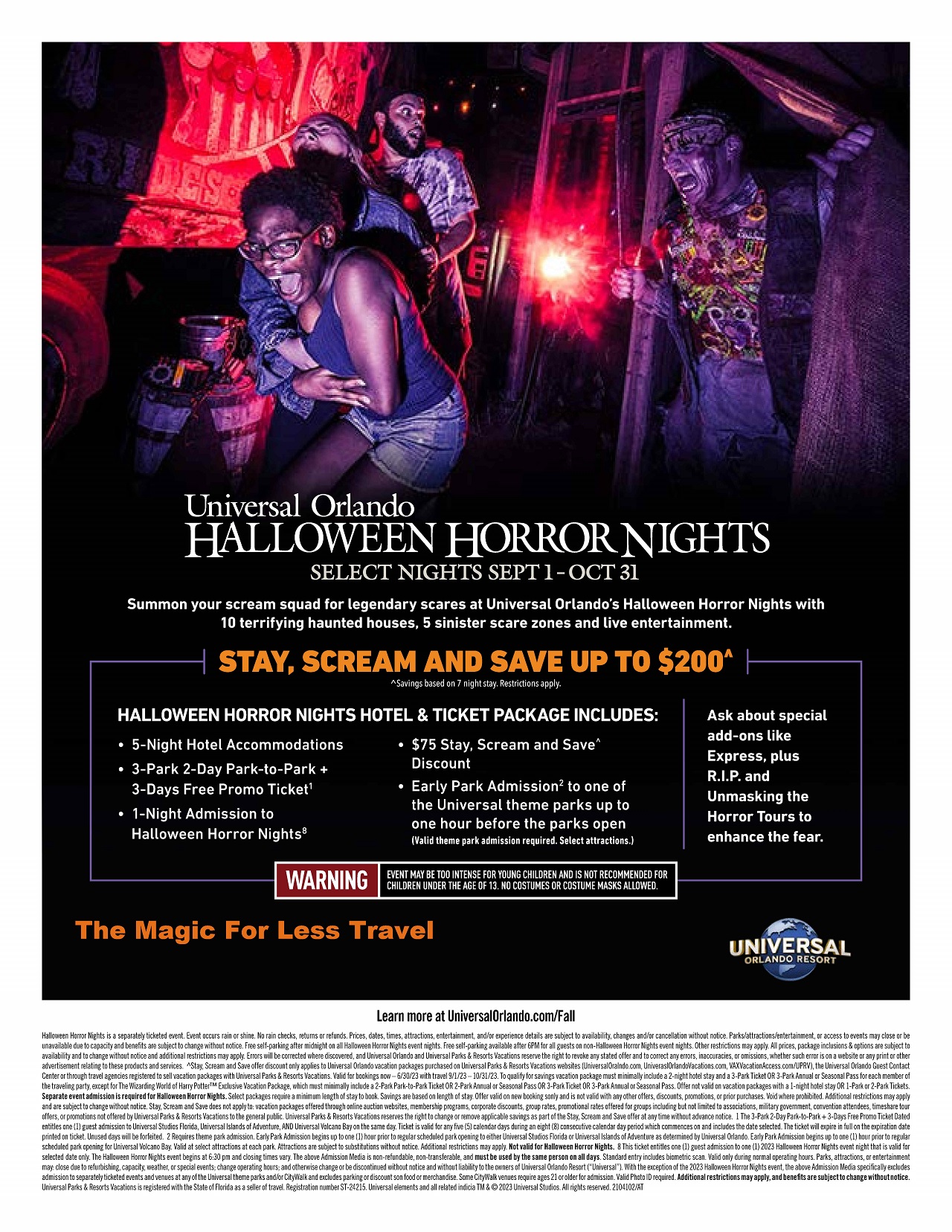 Universal Orlando Resort Halloween Horror Nights Hotel & Ticket Package