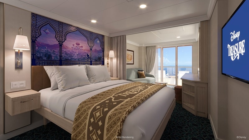 Disney Treasure Verandah Stateroom Artist Rendering