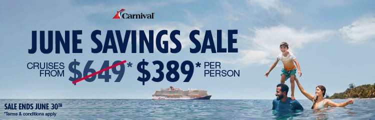 Carnival June Savings Sale