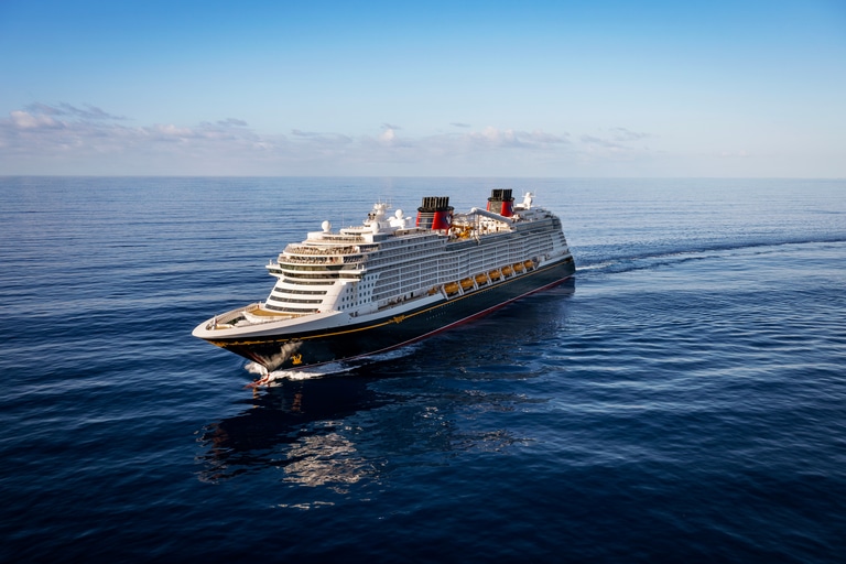 Disney Treasure cruise ship sailing on the ocean