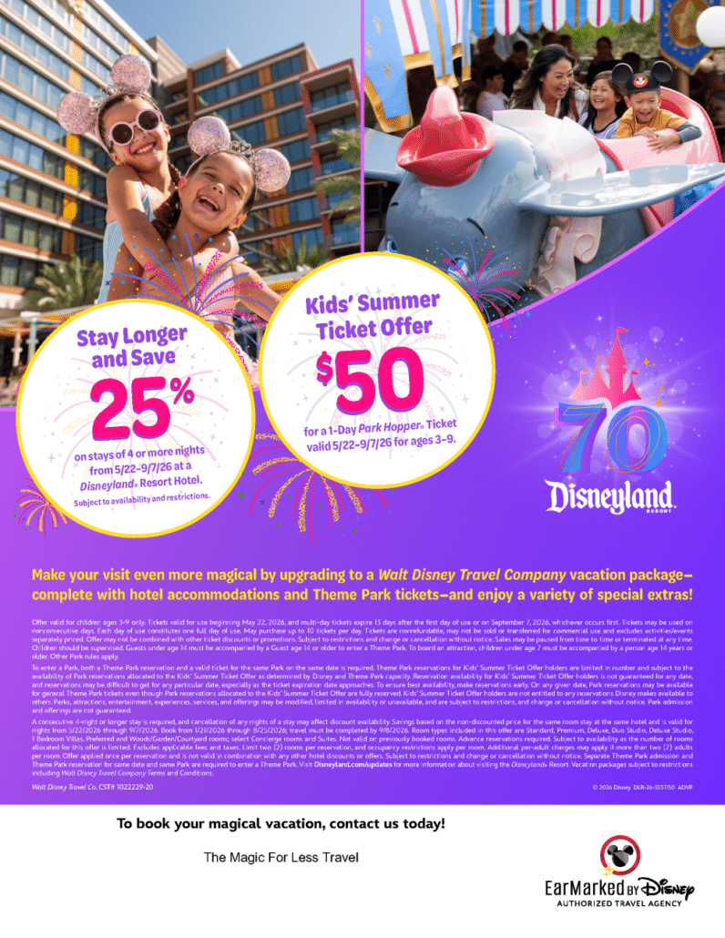 DLR Kids Summer Ticket Offer Q3 Q4 Hotel Offer 2026
