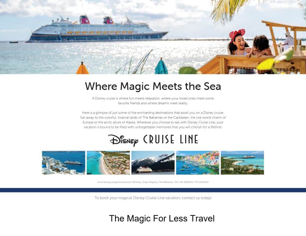 Disney Cruise Line Summer 2027 Overview